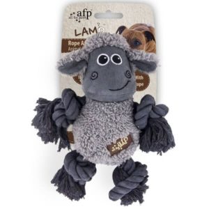 All for Paws Lambswool Cuddle Body Rope Grey Plush Dog Toy